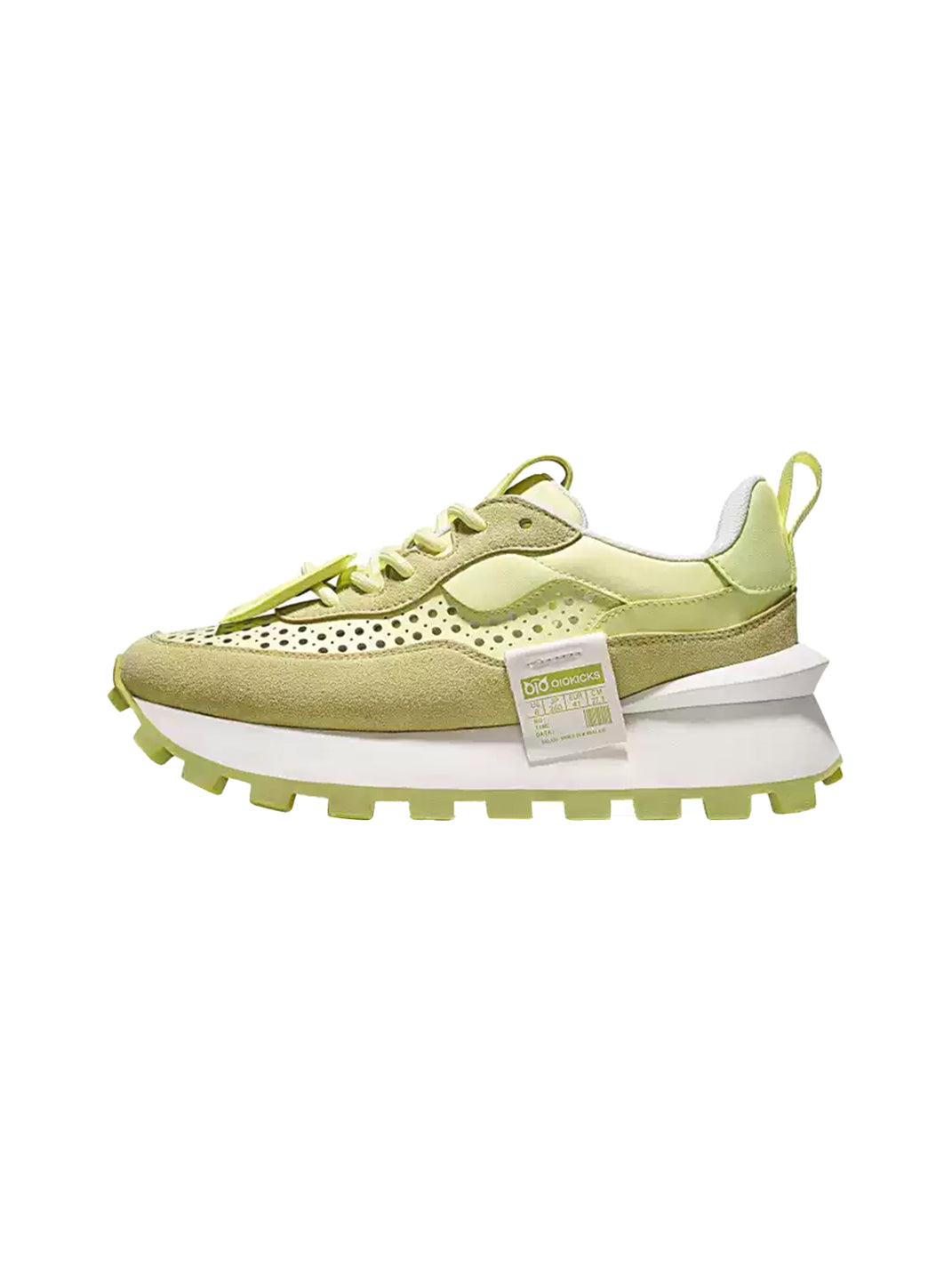 Perforated Leather Platform Casual Shoes