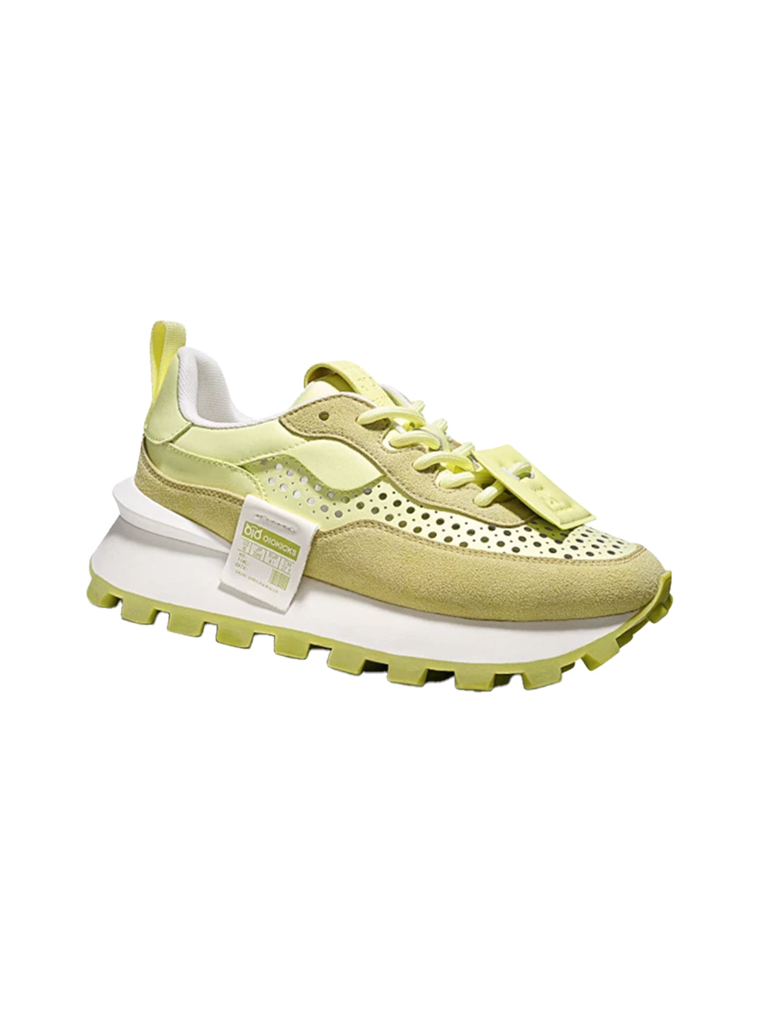Perforated Leather Platform Casual Shoes