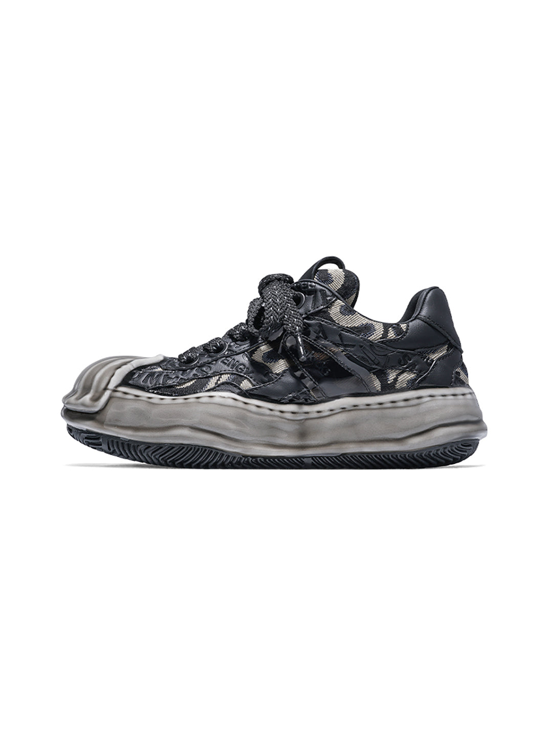 Distressed Shell-Toe Leather Skate Sneakers