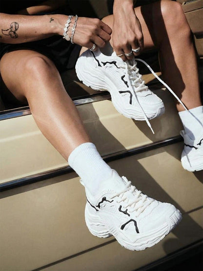 Flux Form Sculpted Leather Sneakers