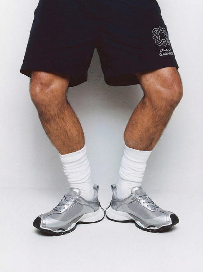 Metallic Split-Toe Technical Runner Sneakers