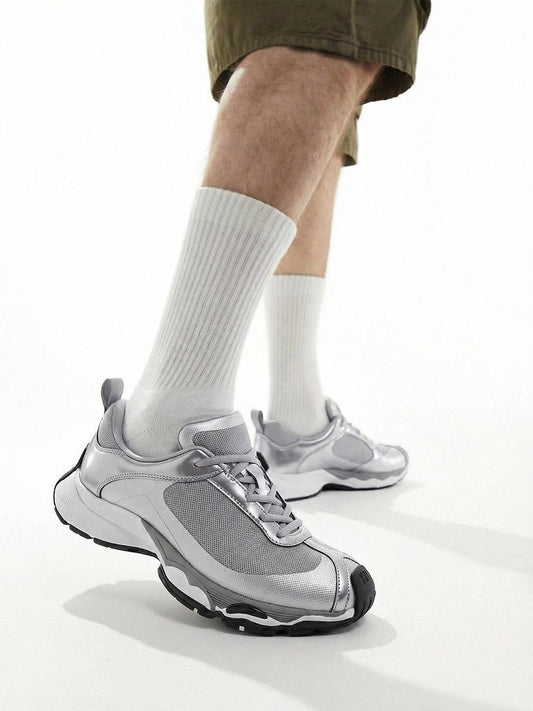 Metallic Split-Toe Technical Runner Sneakers