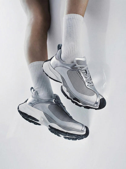 Metallic Split-Toe Technical Runner Sneakers