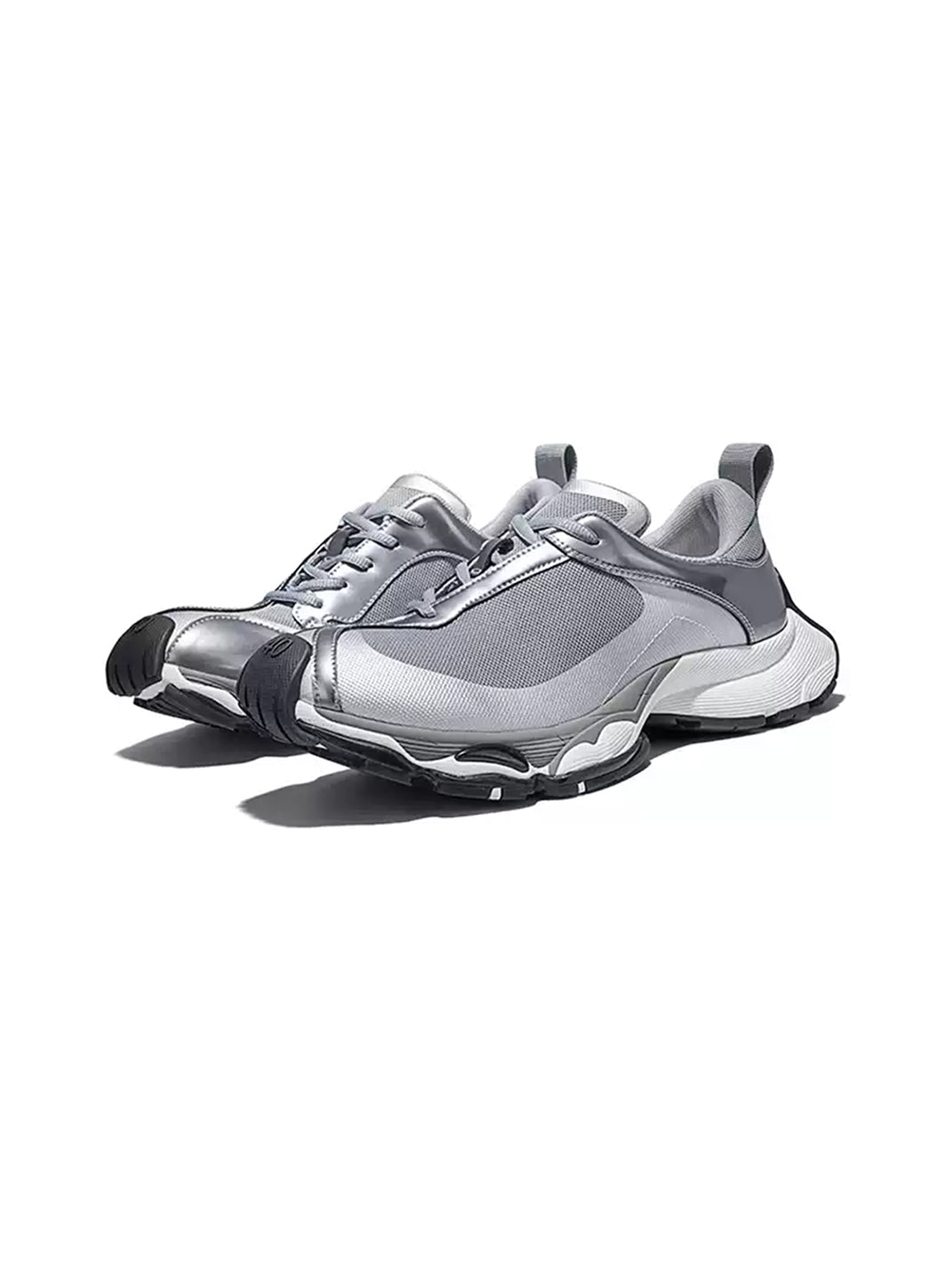 Metallic Split-Toe Technical Runner Sneakers