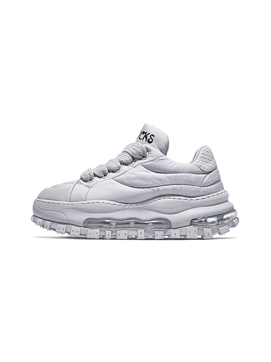 Ripple-Sole Leather Trail Runner Sneakers