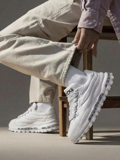 Ripple-Sole Leather Trail Runner Sneakers