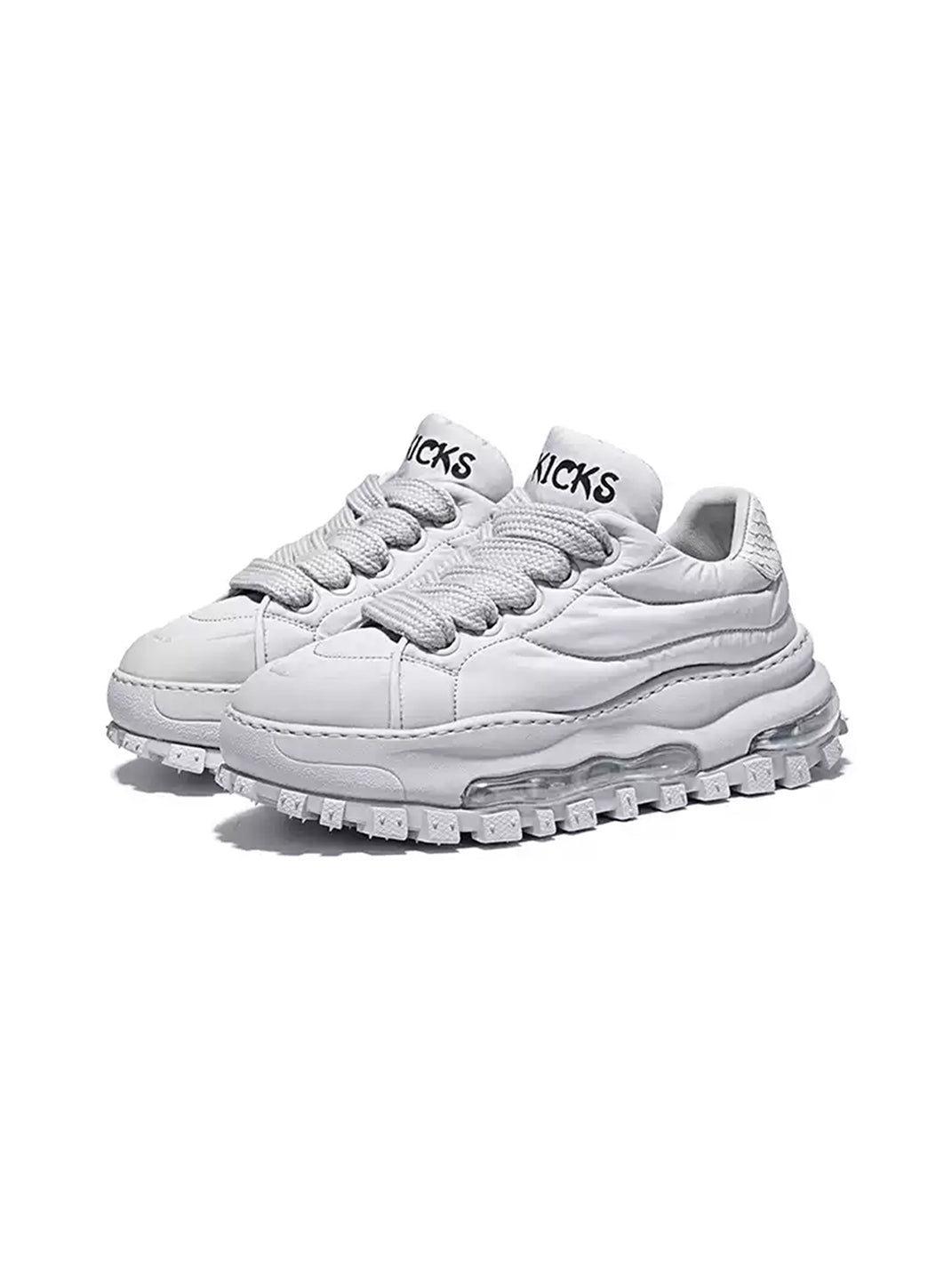 Ripple-Sole Leather Trail Runner Sneakers