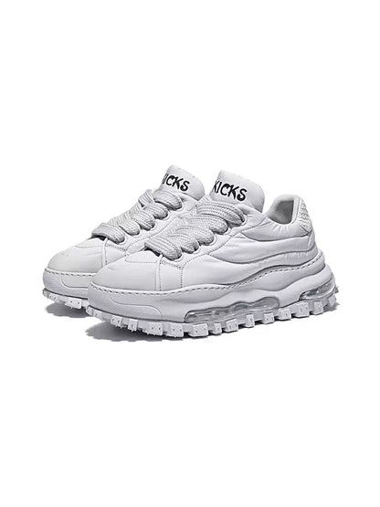 Ripple-Sole Leather Trail Runner Sneakers