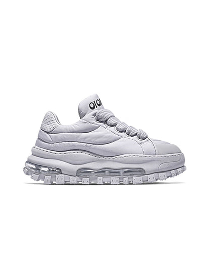 Ripple-Sole Leather Trail Runner Sneakers