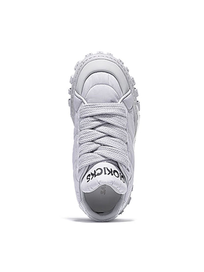 Ripple-Sole Leather Trail Runner Sneakers