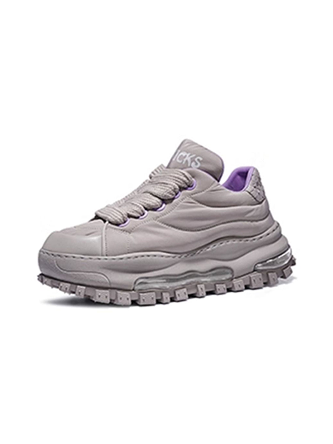 Ripple-Sole Leather Trail Runner Sneakers