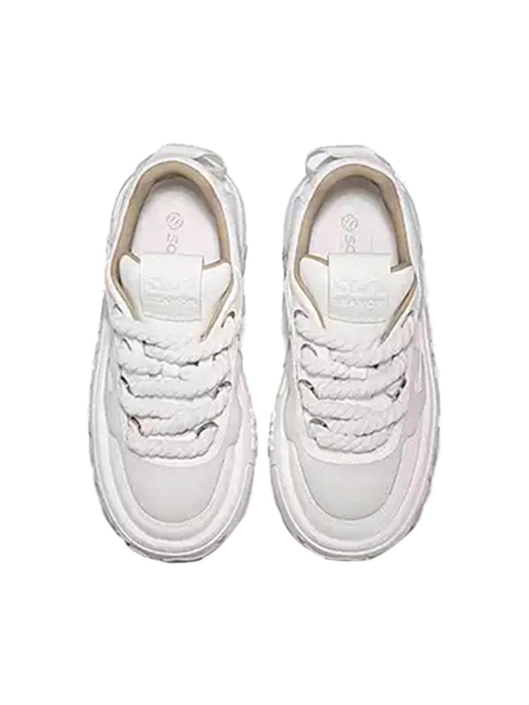 Wavy-Sole Leather Platform Skate Sneakers