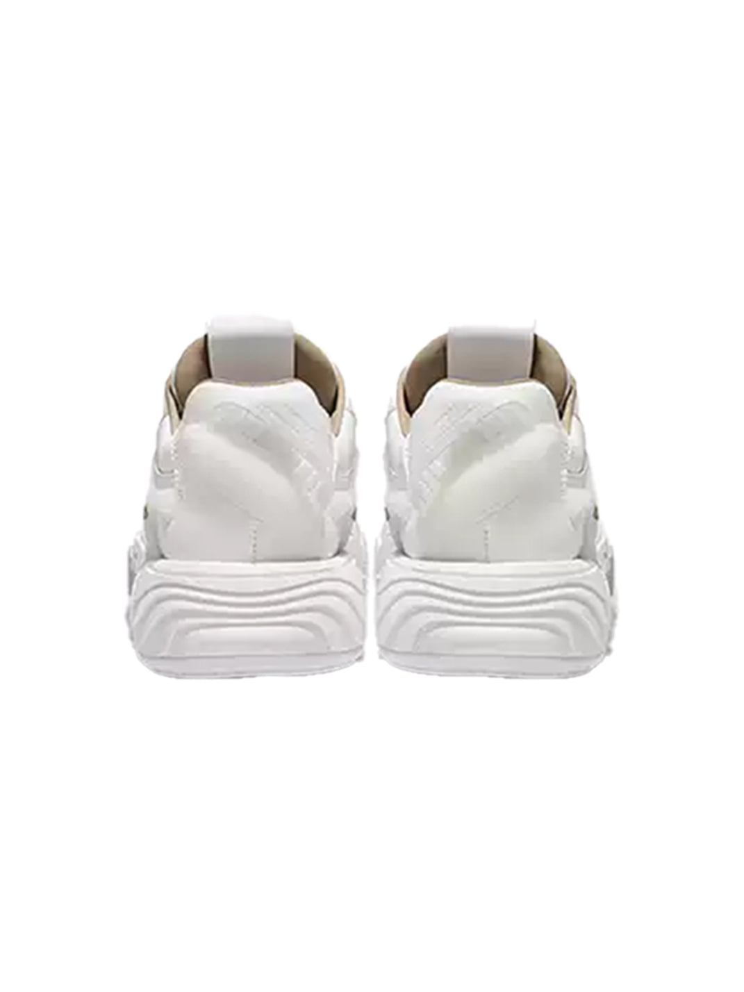 Wavy-Sole Leather Platform Skate Sneakers