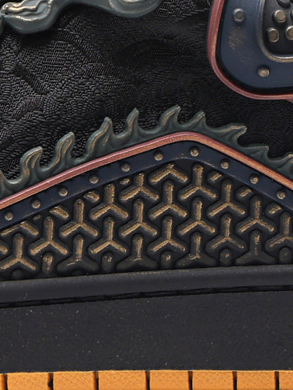 Black Dragon-Scale Gum-Sole Low-Top Sneakers