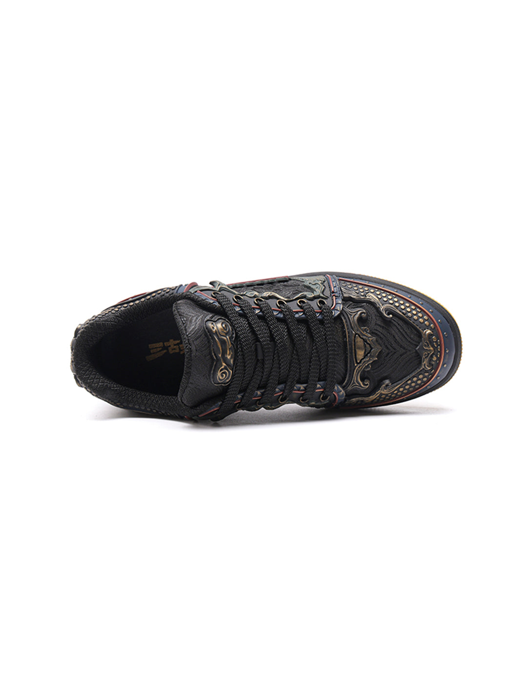 Black Dragon-Scale Gum-Sole Low-Top Sneakers