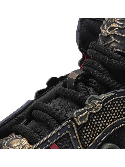 Gilded Mythic Armor High-Top Sneakers