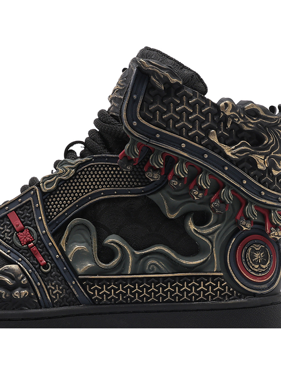 Gilded Mythic Armor High-Top Sneakers