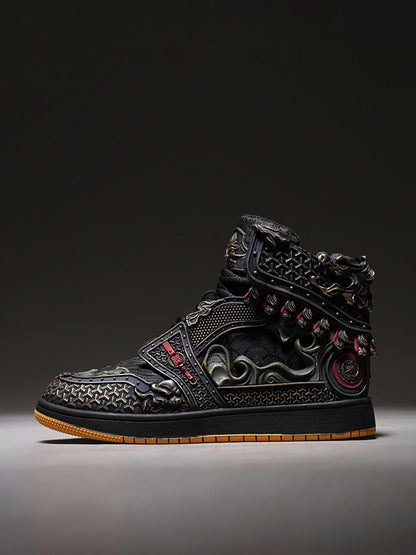 Gilded Mythic Armor High-Top Sneakers