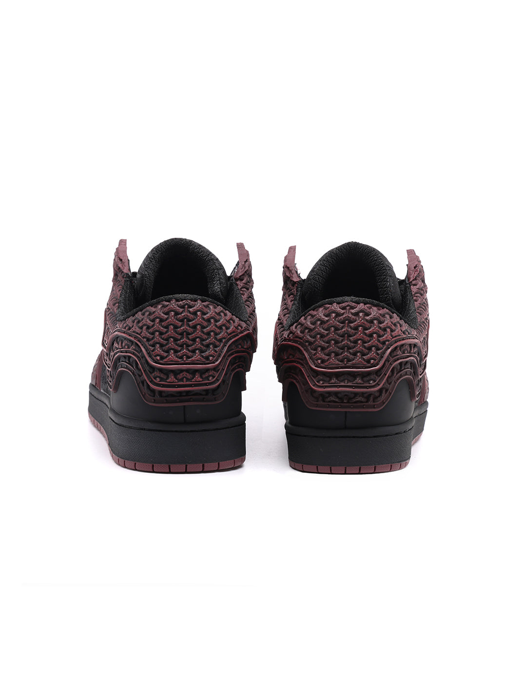 Crimson Jin Yi Wei Embossed Low-Top Sneakers