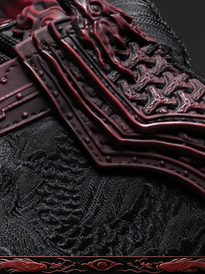 Crimson Jin Yi Wei Embossed Low-Top Sneakers