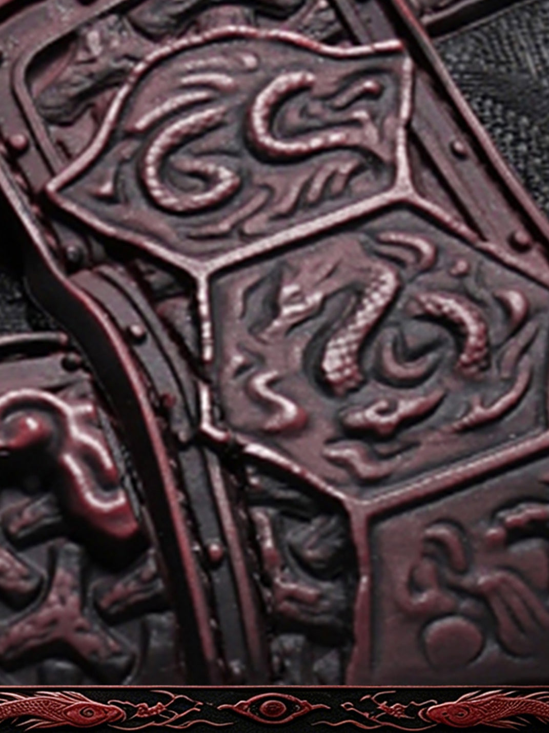 Crimson Jin Yi Wei Embossed Low-Top Sneakers