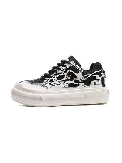 Black White Tai Chi Panda Platform Sneakers
