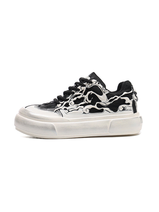 Black White Tai Chi Panda Platform Sneakers
