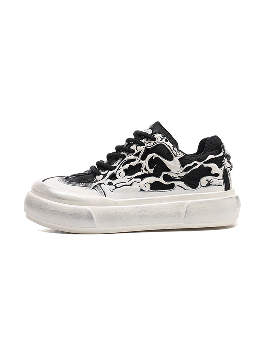 Black White Tai Chi Panda Platform Sneakers