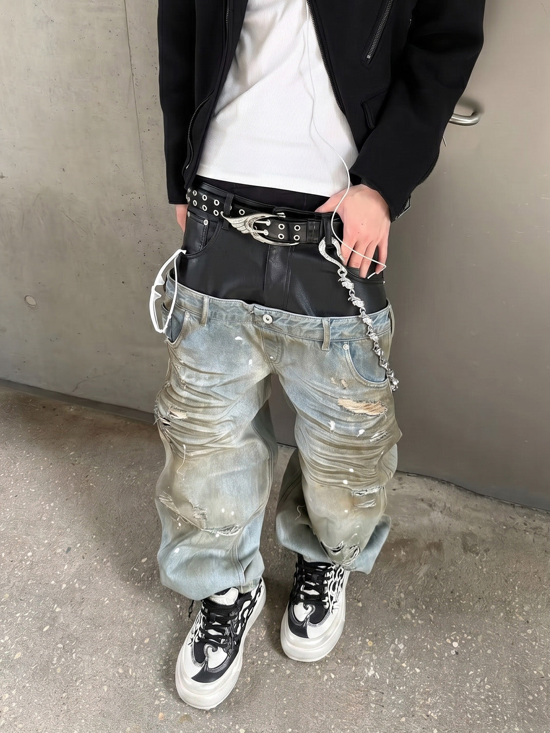 Black White Tai Chi Panda Platform Sneakers