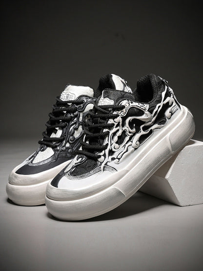 Black White Tai Chi Panda Platform Sneakers