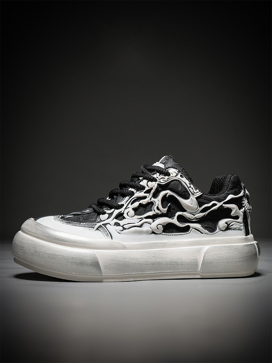 Black White Tai Chi Panda Platform Sneakers