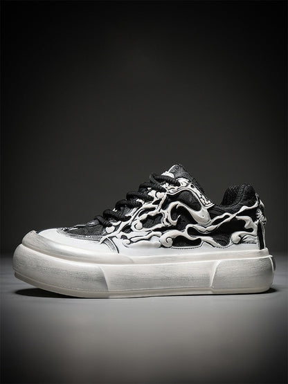 Black White Tai Chi Panda Platform Sneakers