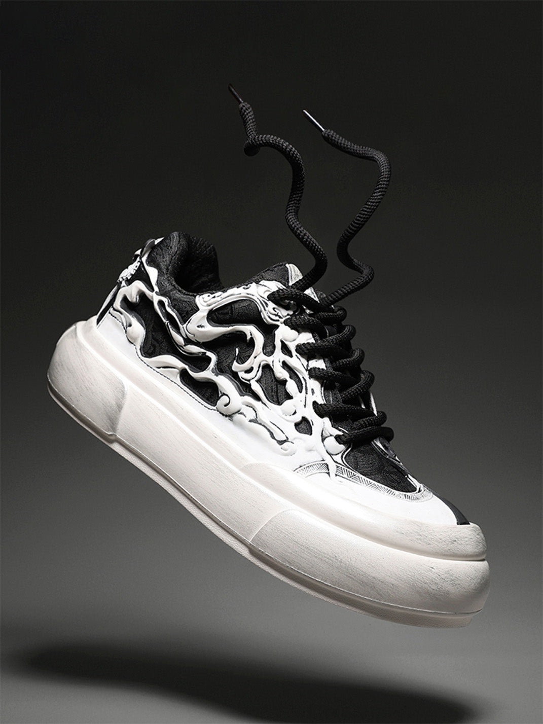 Black White Tai Chi Panda Platform Sneakers