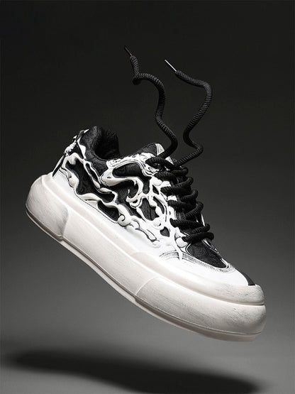 Black White Tai Chi Panda Platform Sneakers