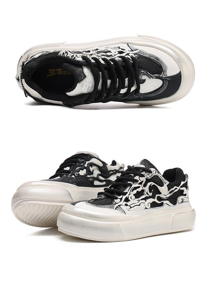 Black White Tai Chi Panda Platform Sneakers