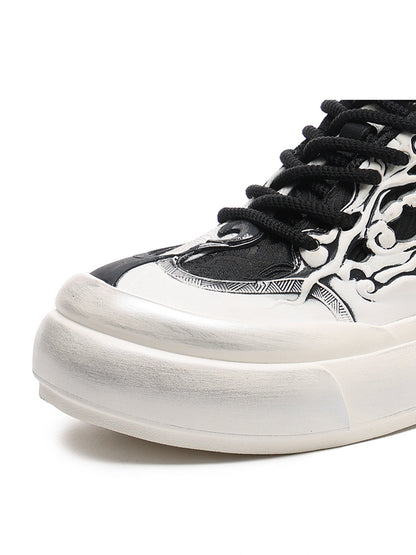 Black White Tai Chi Panda Platform Sneakers