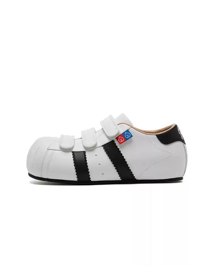 Shell-Toe Strap Sneakers With Hidden Lift