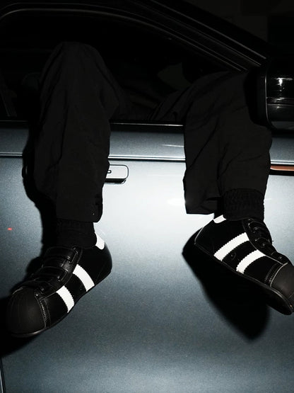 Shell-Toe Strap Sneakers With Hidden Lift