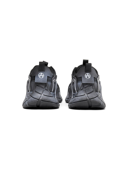 Silver Cage-Panel Platform Sneakers