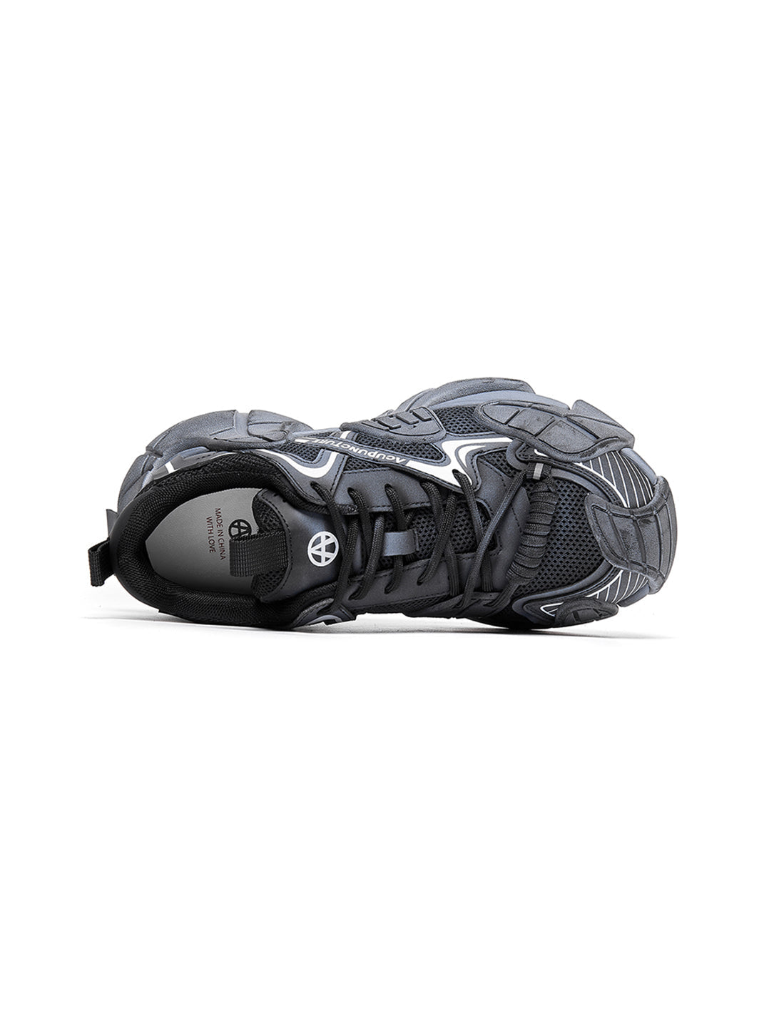 Silver Cage-Panel Platform Sneakers