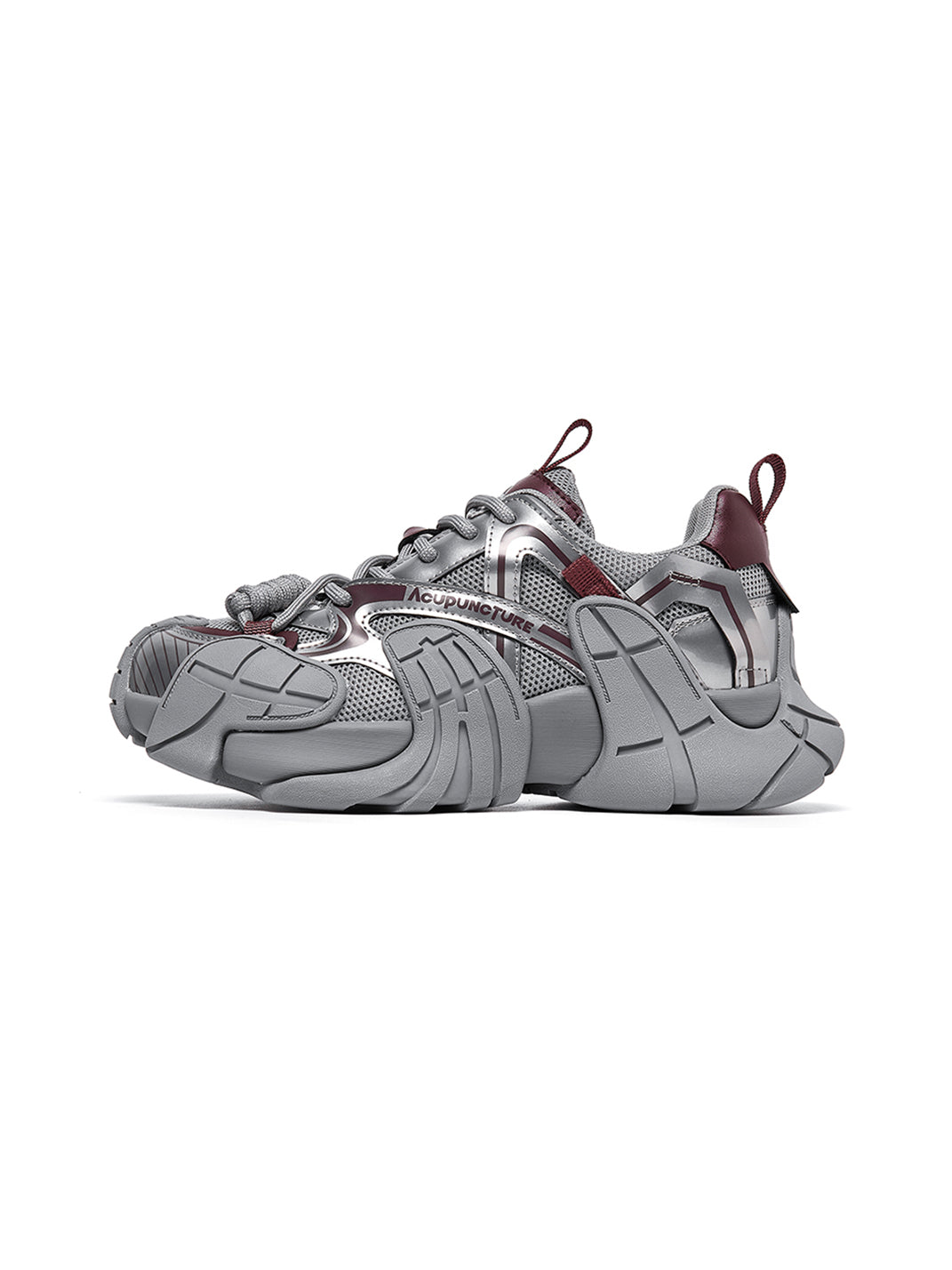 Silver Cage-Panel Platform Sneakers