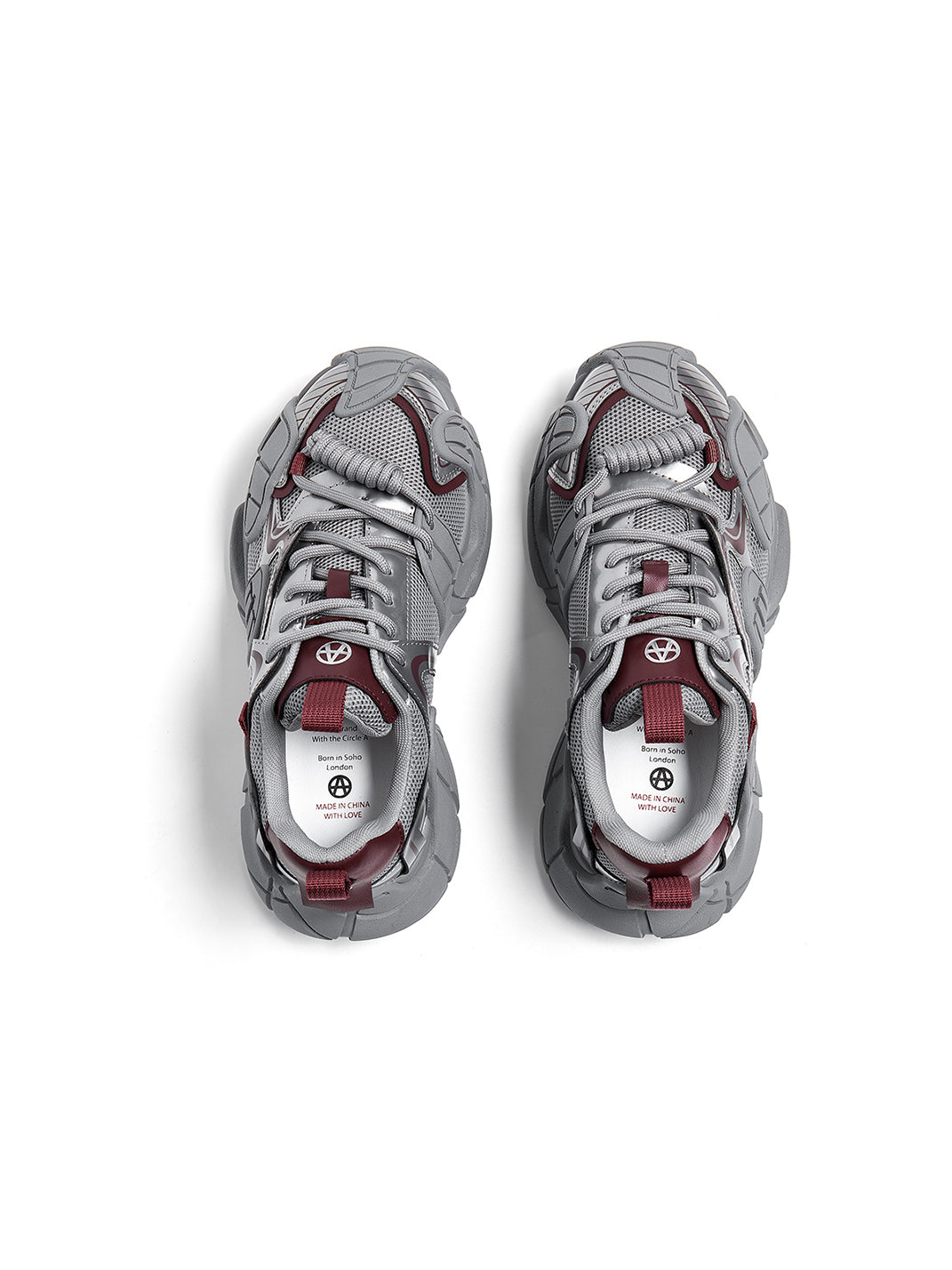 Silver Cage-Panel Platform Sneakers