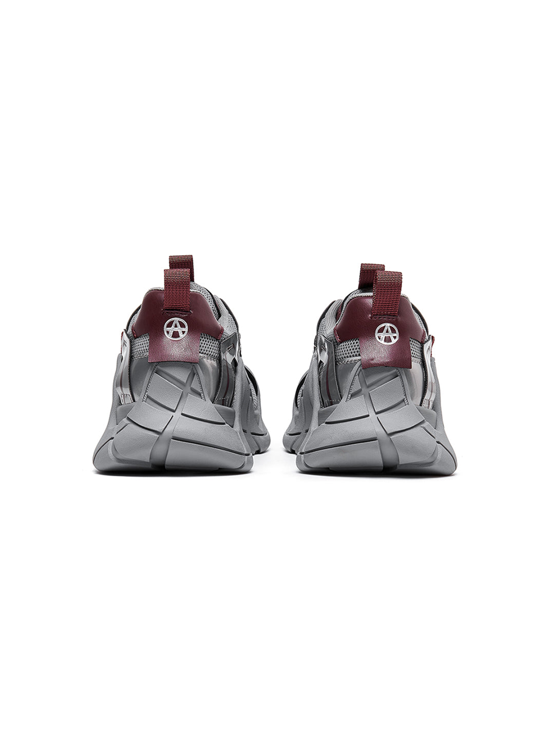 Silver Cage-Panel Platform Sneakers