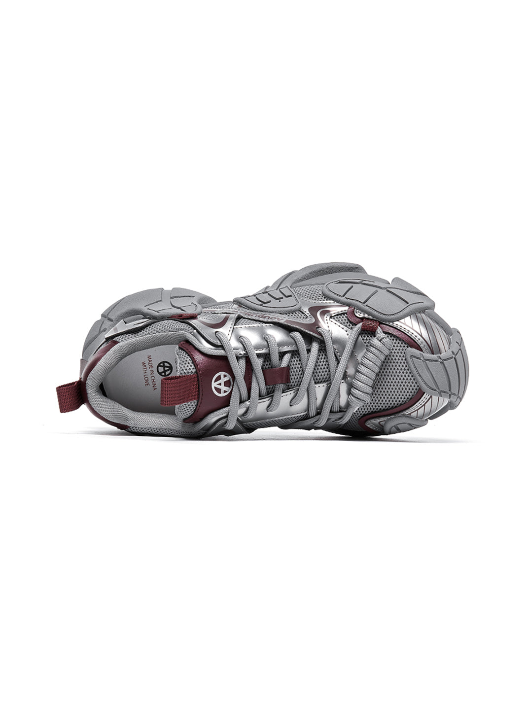 Silver Cage-Panel Platform Sneakers