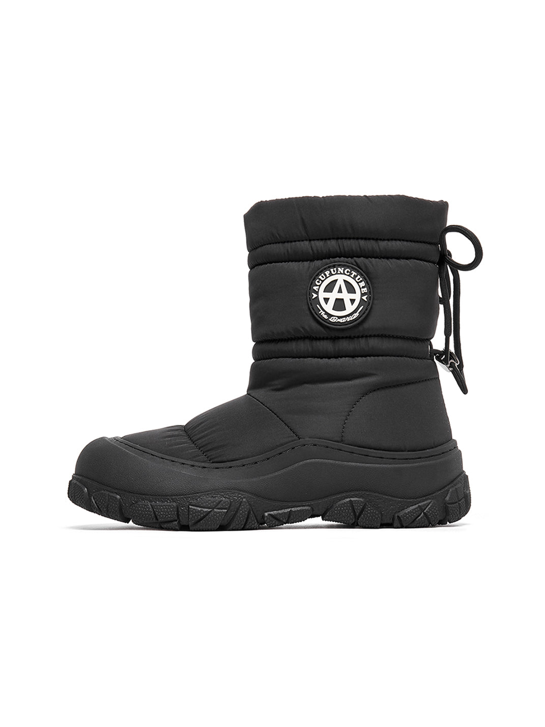 Silver Drawstring Puffer Snow Boots