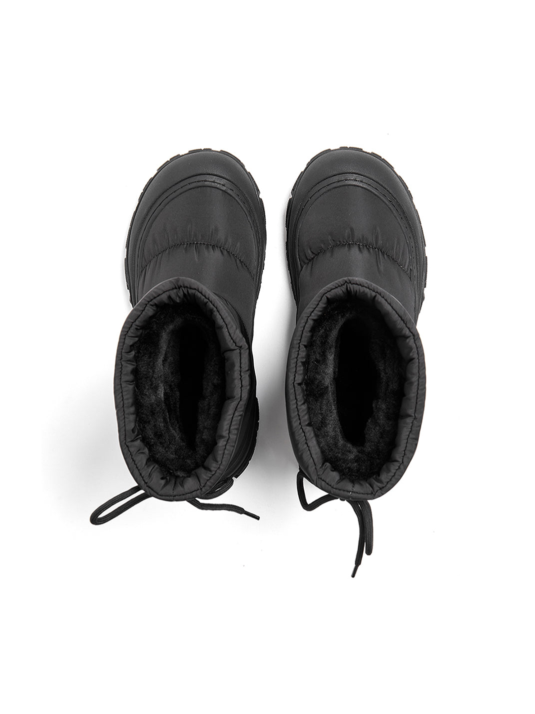 Silver Drawstring Puffer Snow Boots