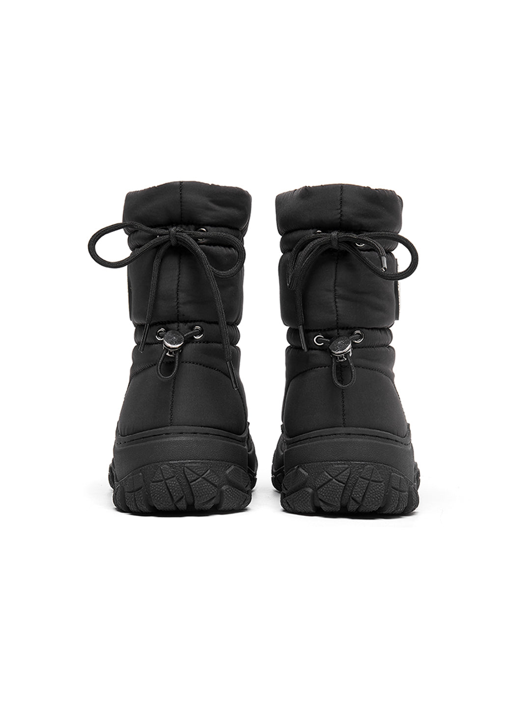 Silver Drawstring Puffer Snow Boots