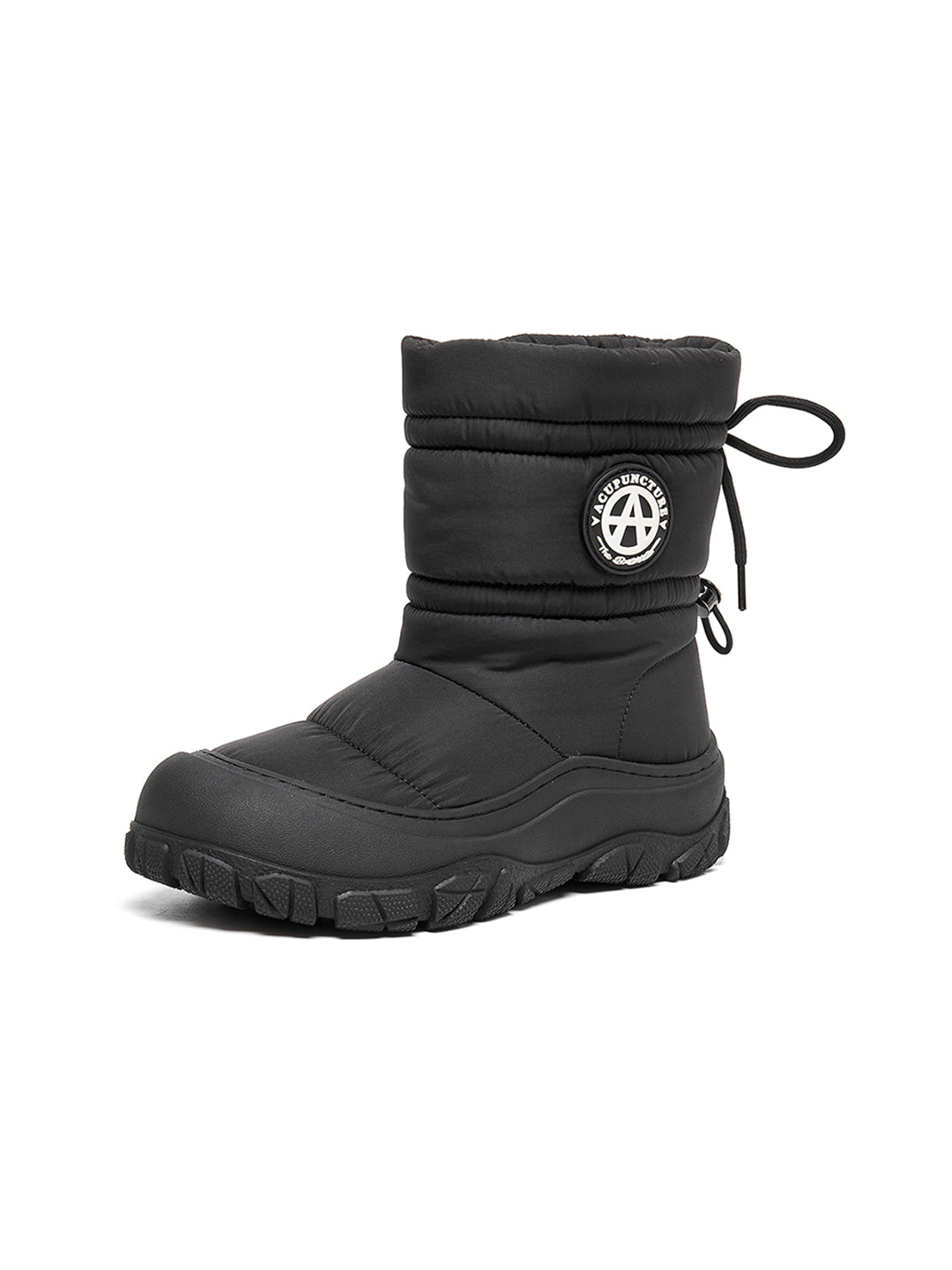 Silver Drawstring Puffer Snow Boots
