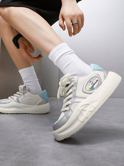 Silver Metallic PU Platform Sneakers