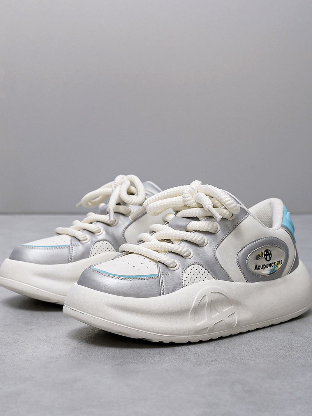 Silver Metallic PU Platform Sneakers